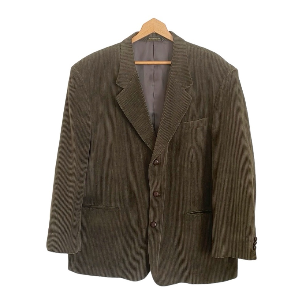 Thomas Hill Ltd. collection mens hand tailored corduroy casual blazer jacket 46R